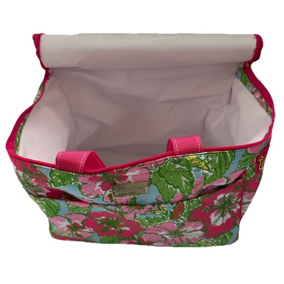 Lilly Pulitzer Insulated Beach Cooler BIG FLIRT 15.5x10x12 Tropical Hibiscus NWT - Picture 2 of 10